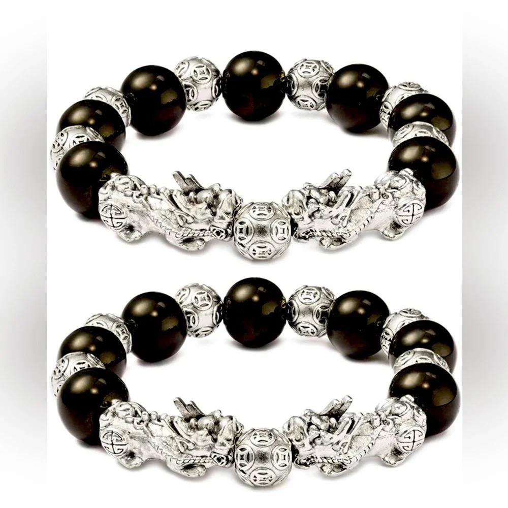 Feng Shui Black Obsidian Wealth Beads - Style B